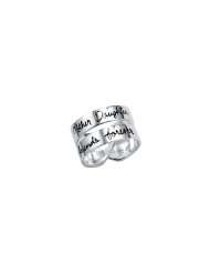 Sterling Silver Mother Daughter Friends Forever Double Band Ring 