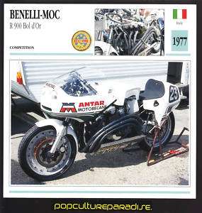1977 BENELLI MOC R 900 Bol DOr Motorcycle Picture CARD  