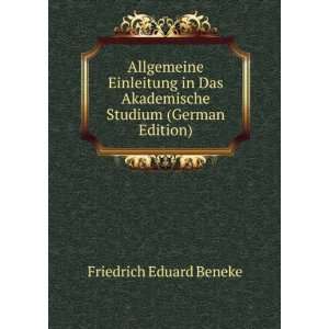   Akademische Studium (German Edition) Friedrich Eduard Beneke Books