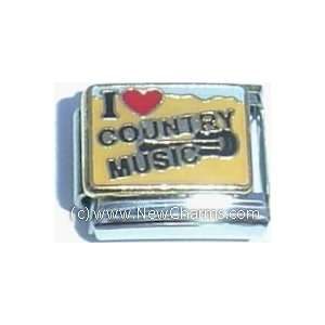  I Love Country Music Italian Charm Bracelet Jewelry Link 