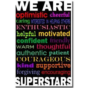  We Are Superstars   Classroom Motivational Poster Office 