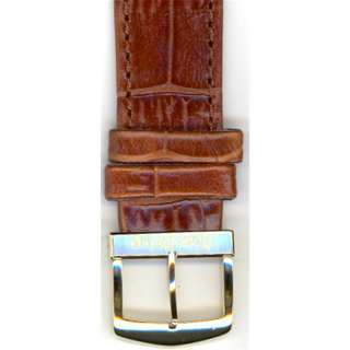  , Crocodile Grained Leather, 19mm, Gold Tone Buckle, Regular Length