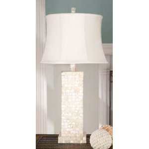  Pack of 2 Contemporary Mother of Pearl Mosaic Table Lamps 