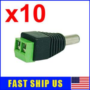 10x 2.1mm CCTV camera DC Power Male Jack Connector USA  