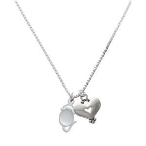  Mouse with Clear Resin Body and Silver Heart Charm 