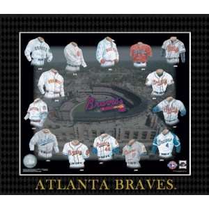  MLB Atlanta Braves Evolution of The Team Uniform Framed 