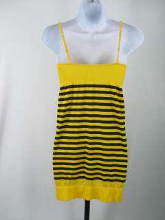 NWT CONNECTION 18 Yellow Black Stretchy Tank Dress M  