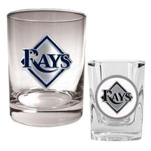  Tampa Bay Rays MLB Rocks Glass & Square Shot Glass Set 