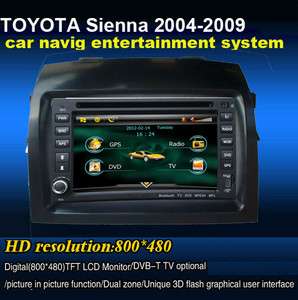 2004 2009 Toyota Sienna GPS Navigation Bluetooth IPOD Radio AUX dvd 