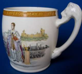 1937 Thomas Goode   King Edward VIII Coronation Lion Handle Mug  