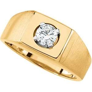  14K Yellow Gold Mens Diamond Ring DivaDiamonds Jewelry
