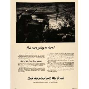  1943 Ad WWII 3rd War Loan Drive Bond Tanks Battle WW2 