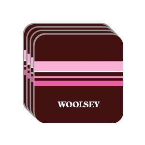 Personal Name Gift   WOOLSEY Set of 4 Mini Mousepad Coasters (pink 