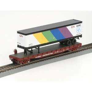    HO RTR 50 Flat w/45 Trailer, CN/Expo 86 #3 Toys & Games