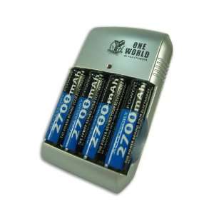   AA / AAA Nimh Battery Charger and (4) 2700 MAH Ni MH Batteries for