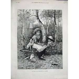  1886 WoodmanS Daughter Woods Little Girl Dog Country 