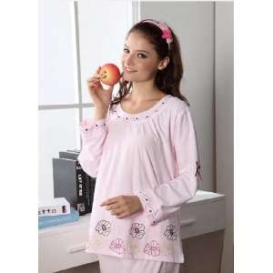  High Quality Womens Pure Cotton Nightwear With Flower 