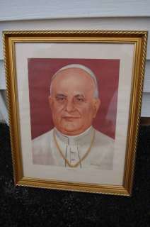 Older framed picture of Pope John XXIII +  