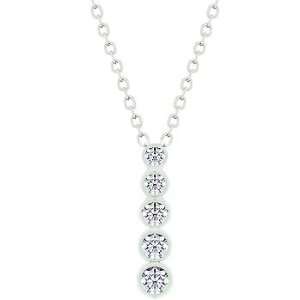  White Gold Rhodium Bonded Journey Womens Necklace Pendant 