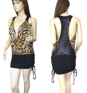 Lady Cocktail Party&Casual&Club Leopard Dress S M 2061  