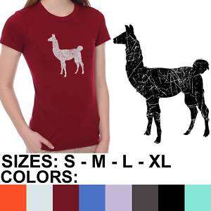 Llama American Apparel Fine Jersey Womens T Shirt (2102  