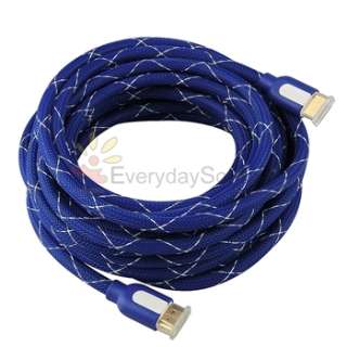   Premium 1.4 25ft 7.6m HDMI Cable For PS3 HDTV LED TV 2160P Blue  