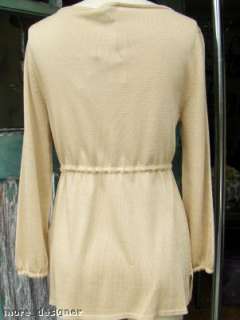 New NWT MAGASCHONI camel silk 3/4 sleeve knit $218 XS  