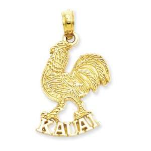  14k Gold Kauai Rooster Pendant Jewelry