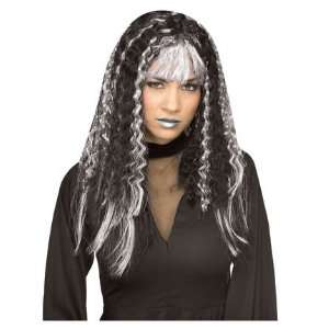  Sinister Crimped Witch Black/Silver Wig