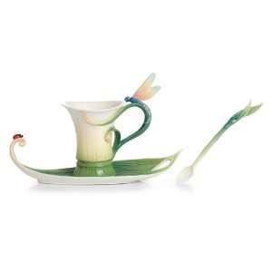  Franz Porcelain Peace & Harmony Bamboo Cup Saucer Spoon 