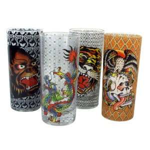  Ed Hardy Predator Hi Ball Set of 4