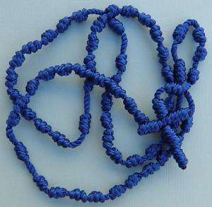 Long Blue Knotted Nylon Cord ROSARY  