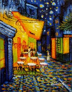 Framed Hand Painted Oil Painting Repro Van Gogh Café Terrace @ Night 
