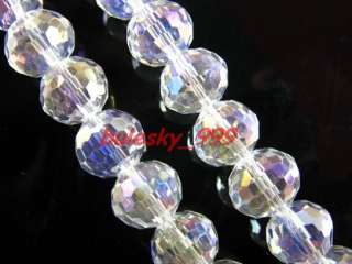 25 96/Facet Glass Crystal Round Bead10mm Clear AB  