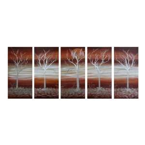  Urban Forest Abstract Large Metal Wall Art Group of 5 