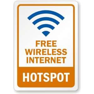  Free Wireless Internet Hotspot (vertical) Laminated Vinyl 