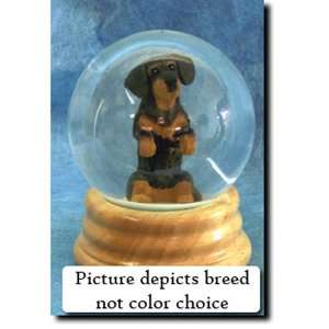 Dachshund (Tan) Musical Snow Globe   Wirehair 