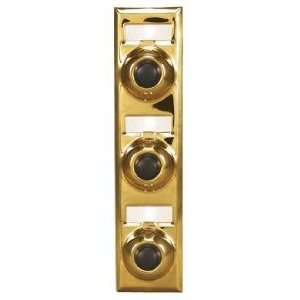   Three Family Brass Finish Nameplate Doorbell Button