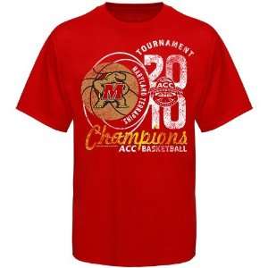   Terrapins Red 2010 ACC Basketball Tournament Champions Stacked T shirt