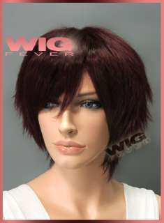 New Fashion 26cm Short Dark Red Bangs Hair Wig 9389  