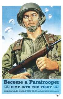 WWII US Army Airborne Paratrooper Recruiting Poster  