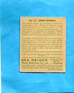 1933 WWG Sea Raider HIGH #34 John Bowen  