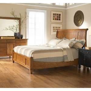 Broyhill Attic Heirlooms Sleigh Bed in Natural Oak Stain 