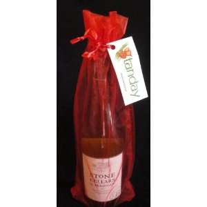  x15 Wine Bottle Organza Bag Gift Pouch (6 bags)  Red 