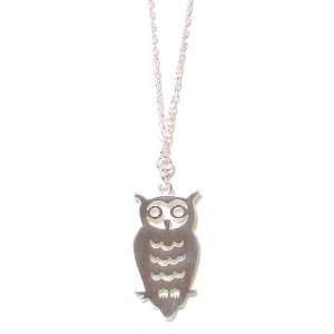  Tashi Sterling .925 Silver Sitting Owl Pendant Necklace 