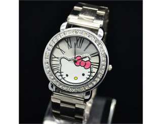 HelloKitty lovely Girl Lady Quartz Stainless WristWatch Watch  