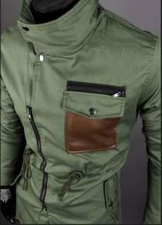   Slim Fit Mens Leather Pocket Jacket (3 Colors) Black 2995  