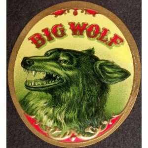  Little Big Bad Wolf Embossed Cigar Label, 1920s 