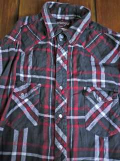 Lot 2 WRANGLER Cotton Flannel Plaid Cowboy Shirts XL 2X  