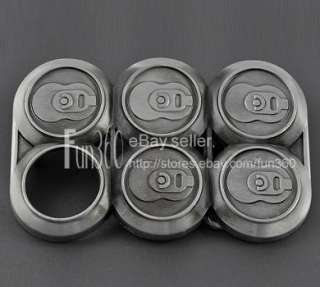   Tin Tab Can Six Pack One Missing Belt Buckle Metal Boys Mens  